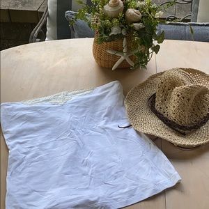 NWT BANANA REPUBLIC CAMI TUBE TOP WHITE W LACE.